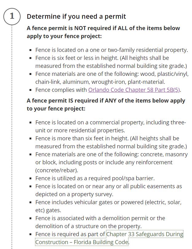 Fence Permits Rules, City of Orlando Custom Fence Orlando